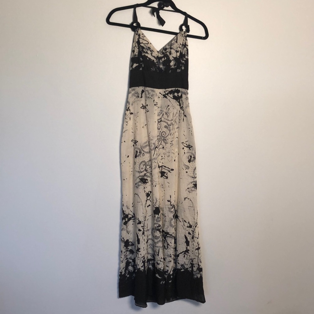 Mademoiselle Chi Chi splatter print halter dress